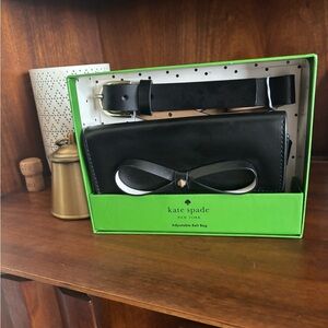 Kate Spade Black Leather Adjustable Belt Bag S/M